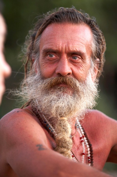 Indien, Karnataka, Gokarna, Kudle Beach, deutscher Sadhu, Pilger, Baba, 57 Jahre Menore Giri Baba